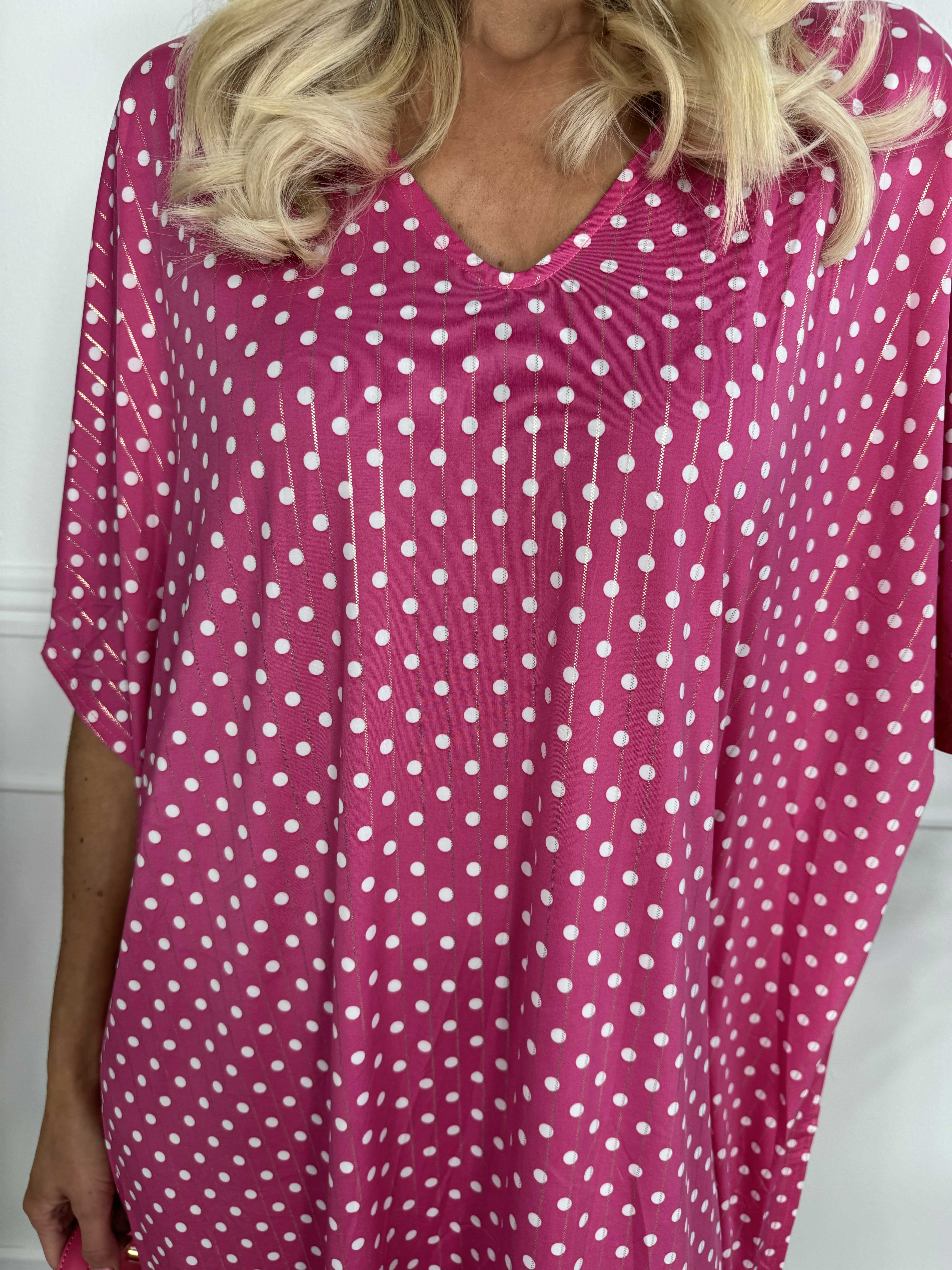 Azmina Dot - Elastisk tunikakjole i loose fit